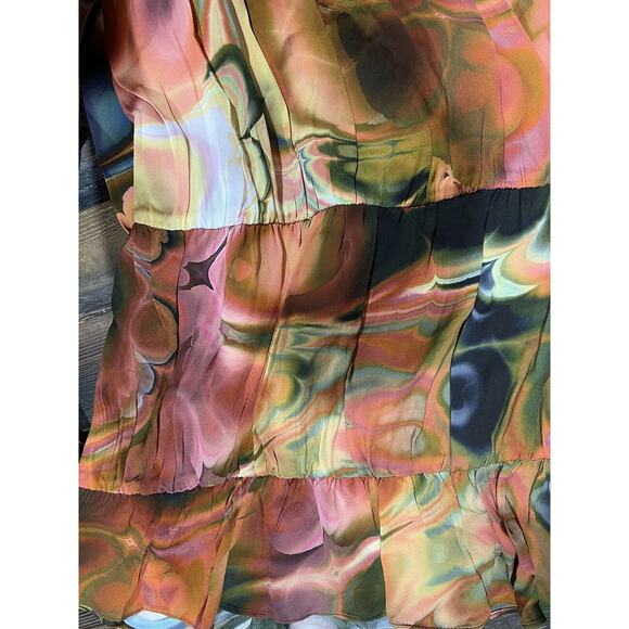 Marie Oliver Dress M Mila Malachite NWT Fall Bold Psychedelic Boho Hippie - Picture 4 of 16